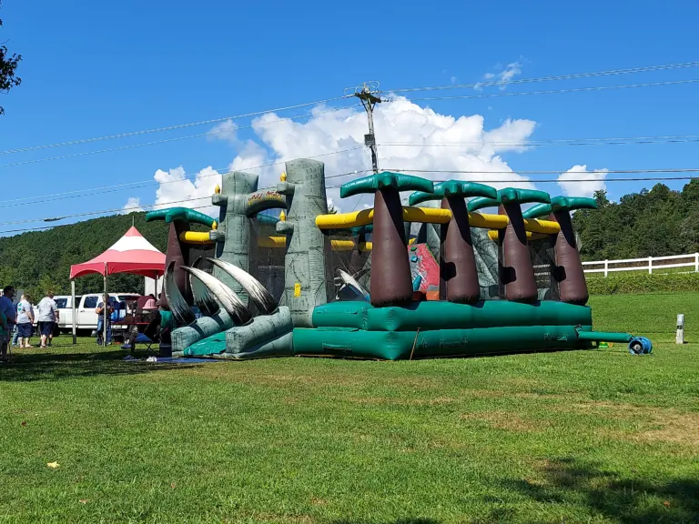 Jurassic Adventure, a dinosaur and jungle themed mega-moonbounce